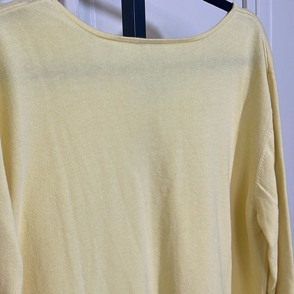 J.Jill Women’s Yellow Long Sleeve Sweater Top Sz XL 2 Button V Neck Comfy - Picture 8 of 11